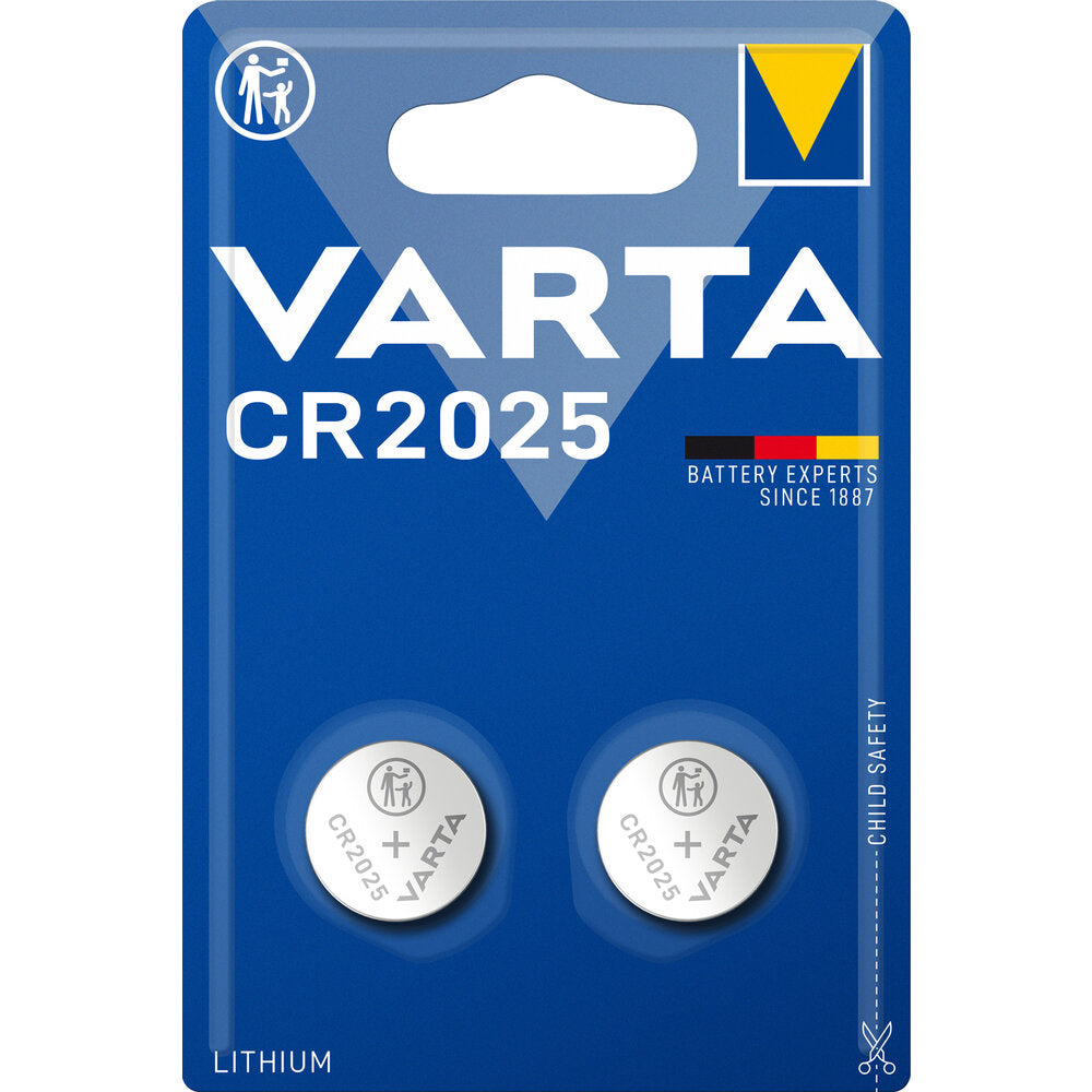 Varta CR2025 Lithium Knopfzelle 3V im 2er-Blister