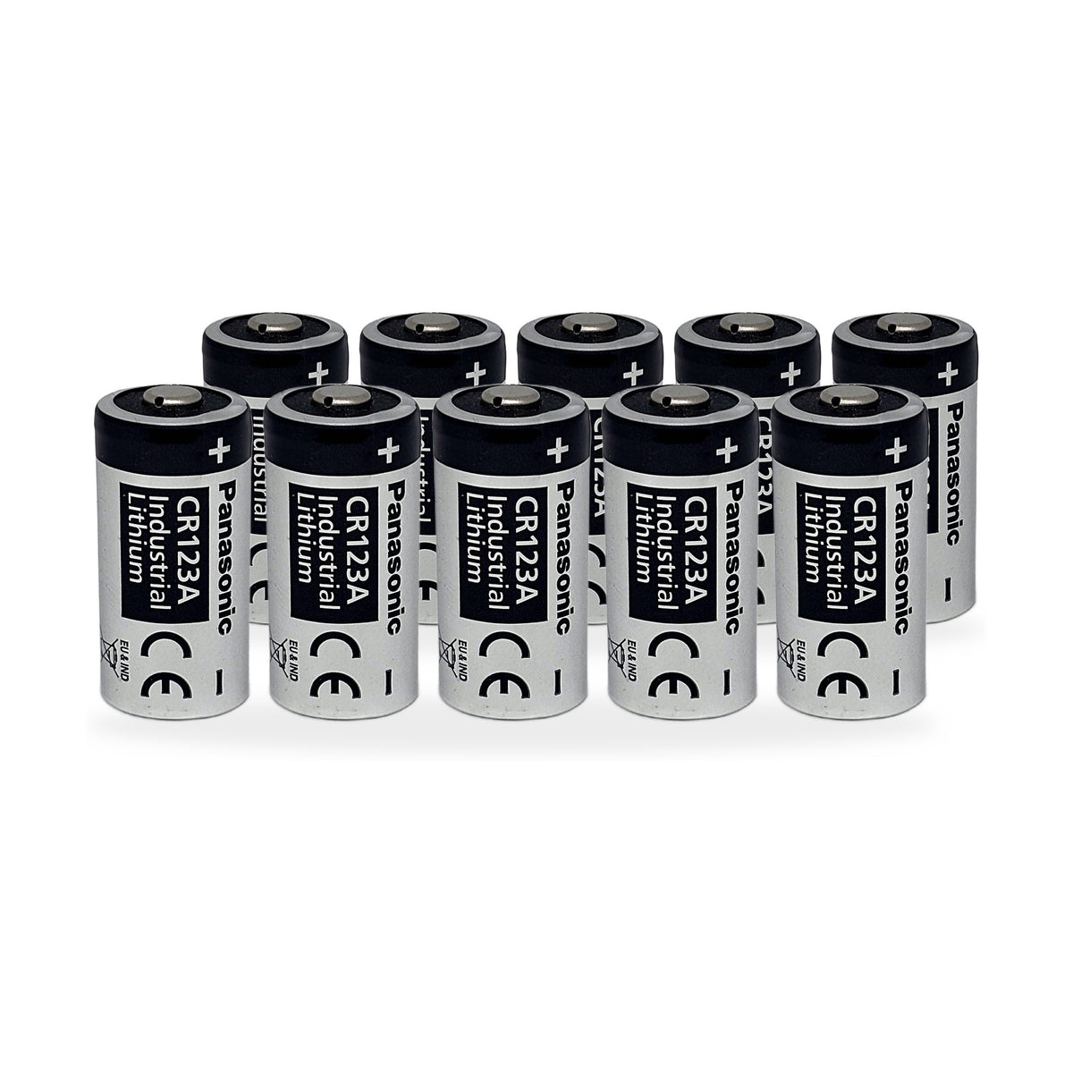 10 x Panasonic CR123A Industrial 3V Lithium Batterie