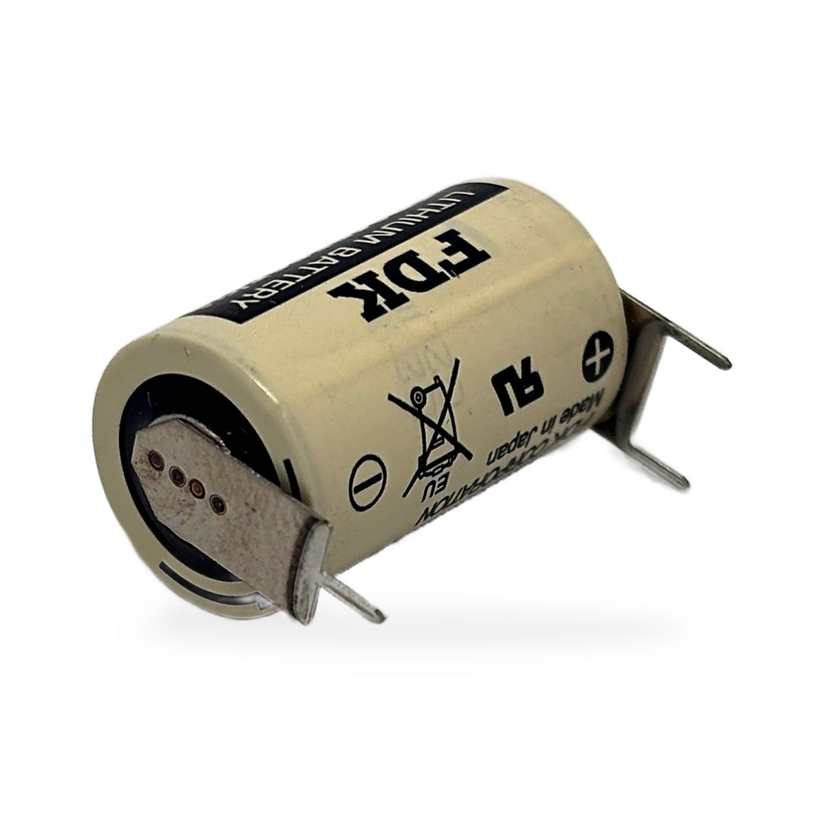 FDK CR14250SE 1/2AA Lithium Batterie mit Print-Lötfahnen – Minuspol