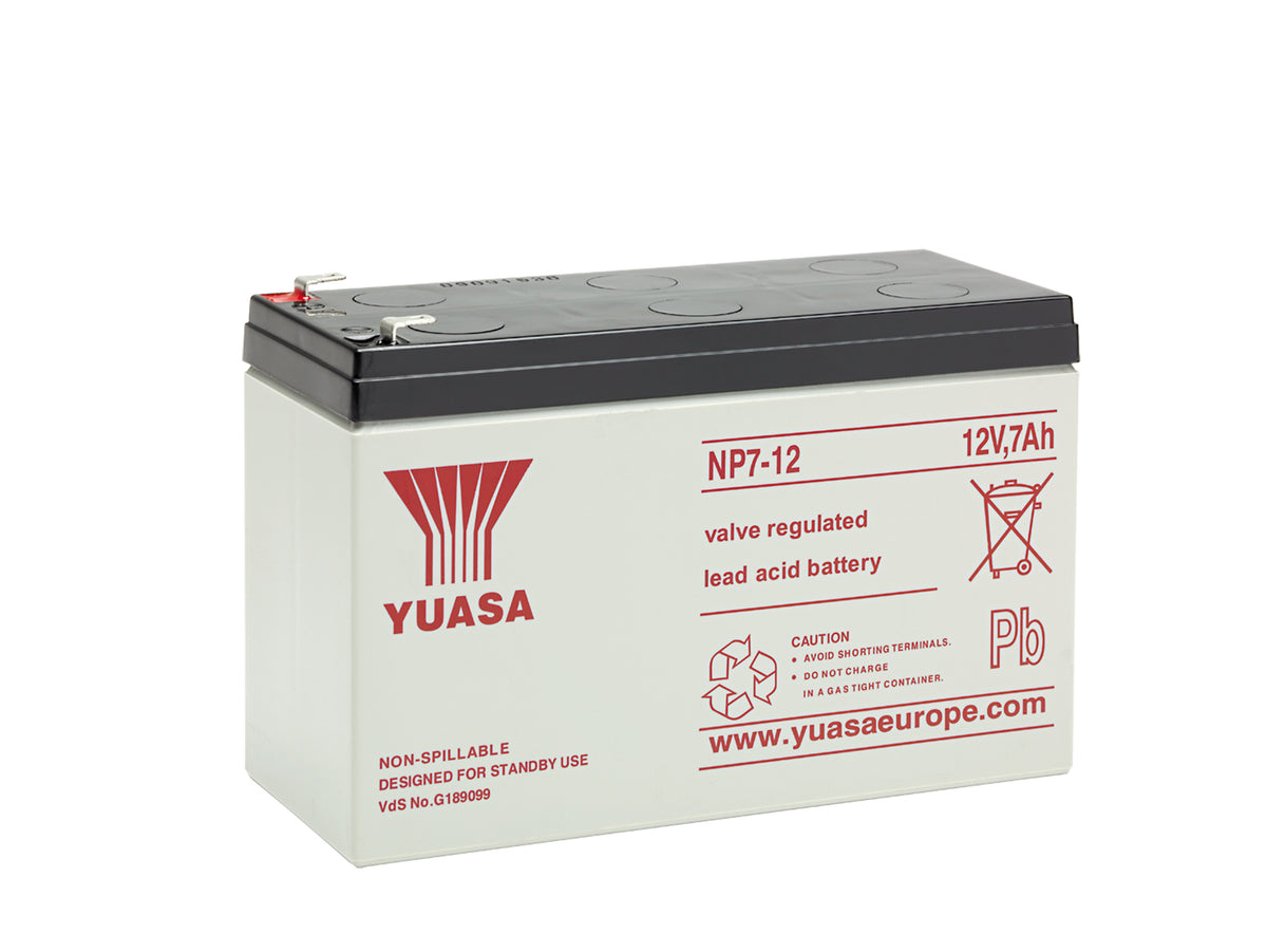 Yuasa NP7-12 Blei-Akku 12V 7Ah AGM mit Faston 4,8 mm