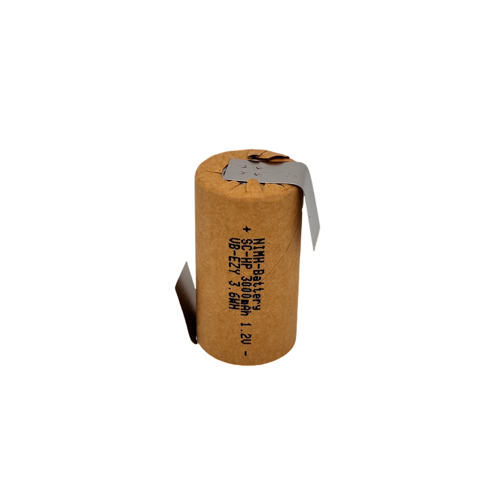 Akku Sub-C 3000mAh NIMH 1,2V mit Lötfahnen hochstrom