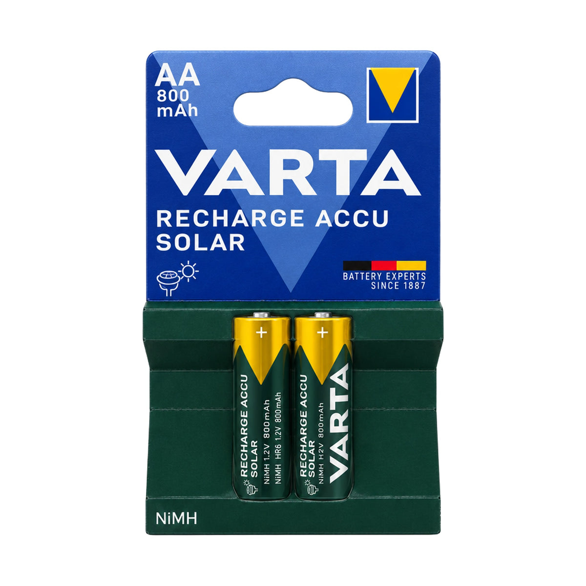 Varta Recharge Accu Solar AA Mignon NiMH Akkus 800mAh 56736 im 2er-Blister