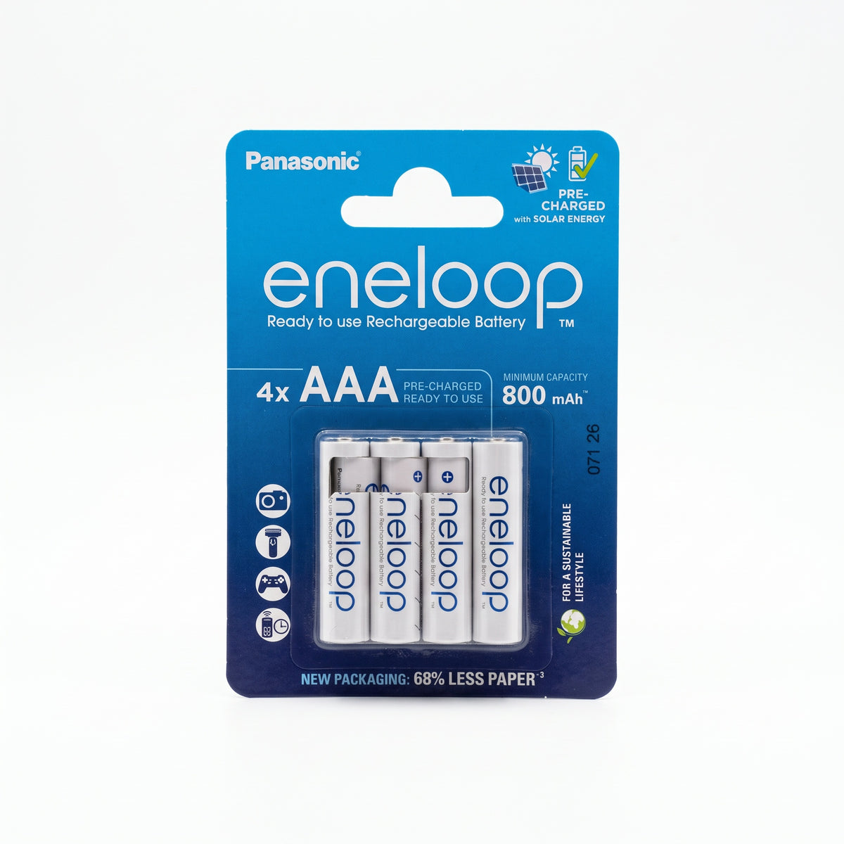 Panasonic eneloop AAA 800 mAh 4er Blister BK-4MCDE/4BE