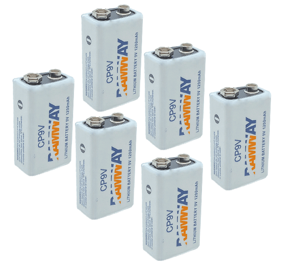 6x Feuermelder 9V Lithium Batterien für Rauchmelder / 9V Block / 6LR61 /10Jahre