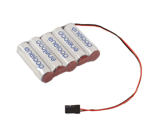 Panasonic Eneloop Empfänger Akku AA 6V Flach 2000mAh Graupner Stecker