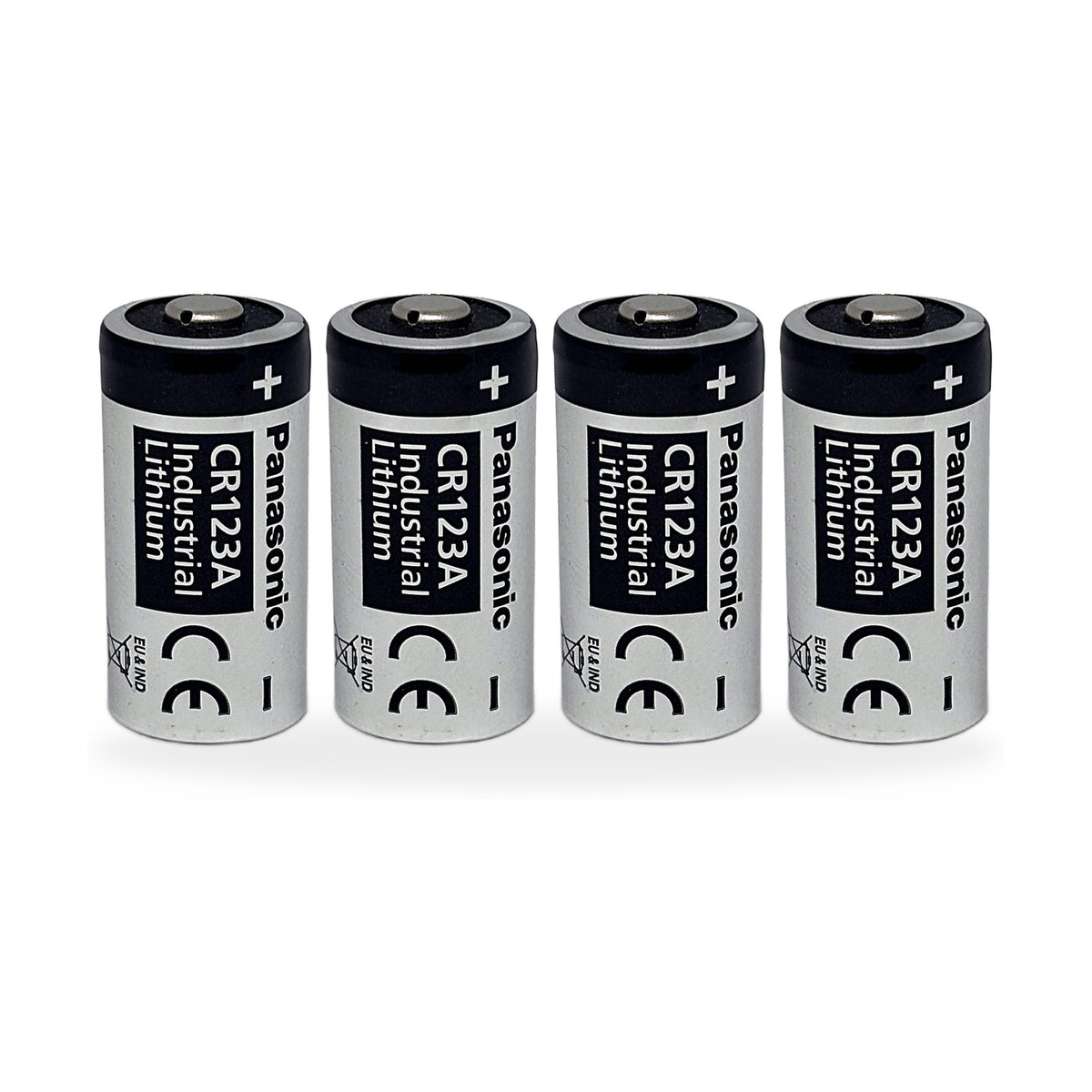 4 x Panasonic CR123A Industrial 3V Lithium Batterie