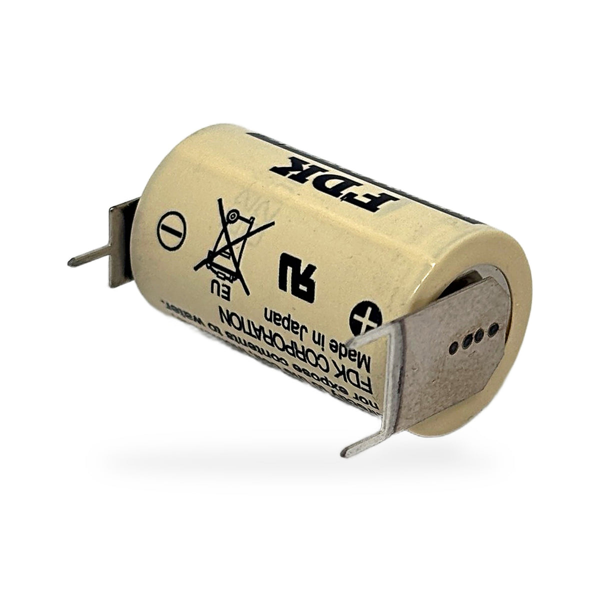 FDK CR14250SE 1/2AA Lithium Batterie mit Print-Lötfahnen – Pluspol