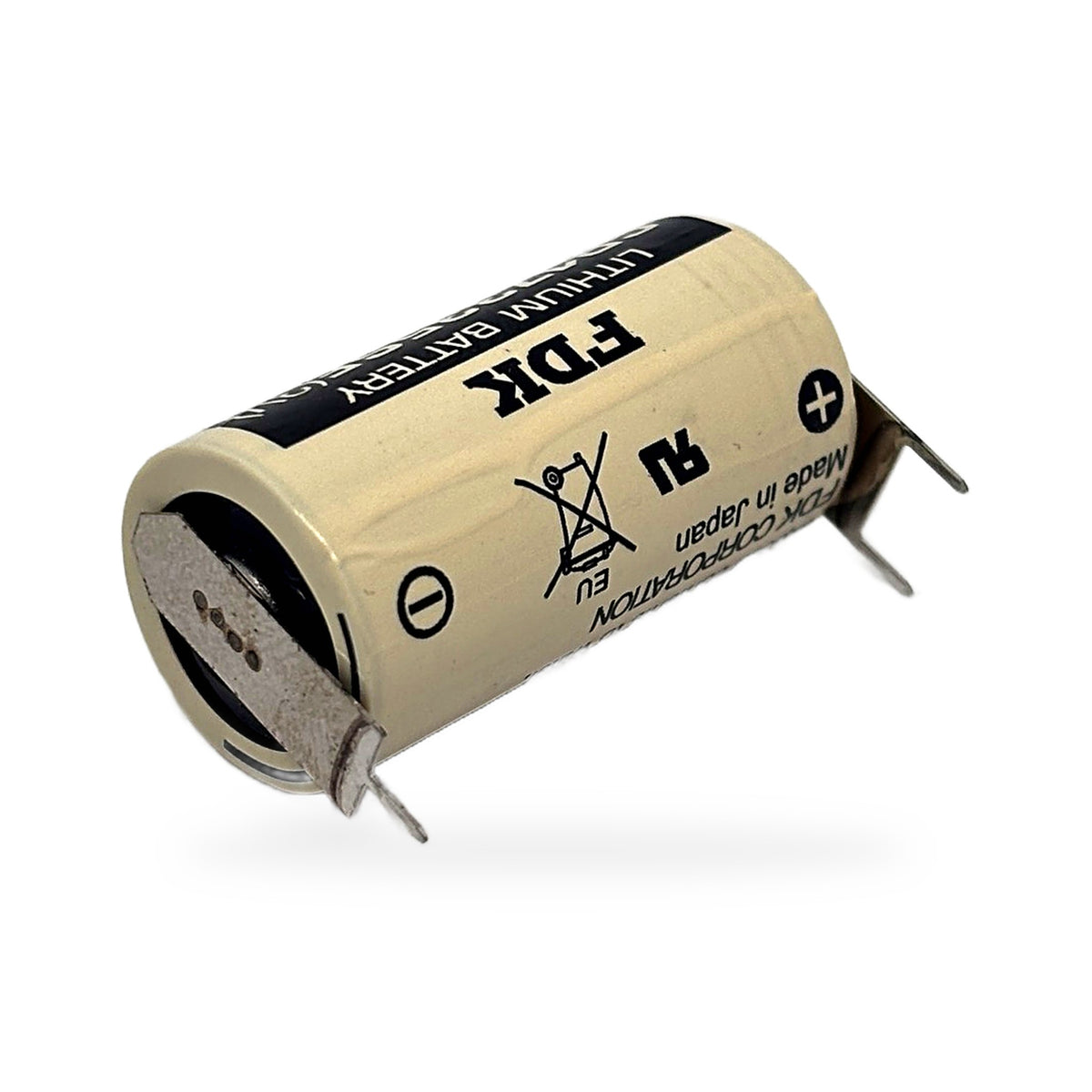 FDK CR17335SE 2/3A Lithium Batterie mit Print-Lötfahnen – Minuspol
