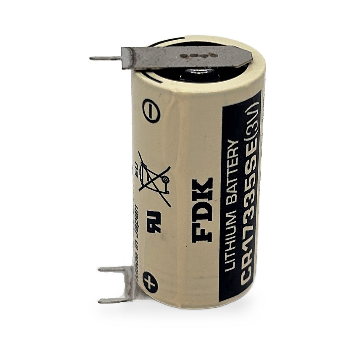 FDK CR17335SE 2/3A 3V Lithium Batterie mit Print-Lötfahnen stehend