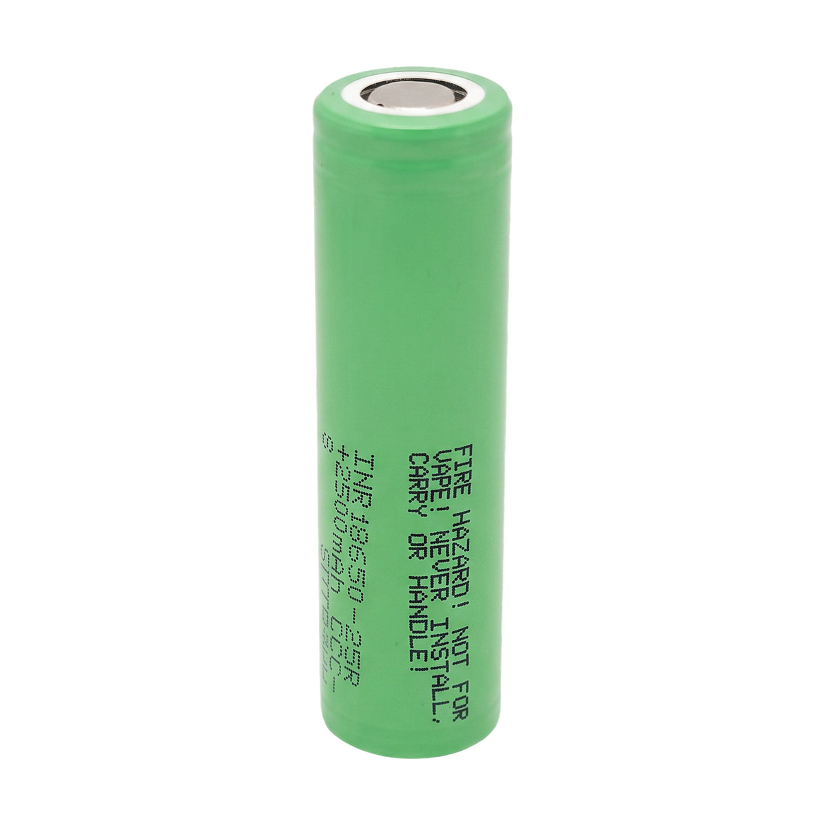 Samsung 18650 25R 3,6V Hochstromzelle Flat Top – Seitenansicht