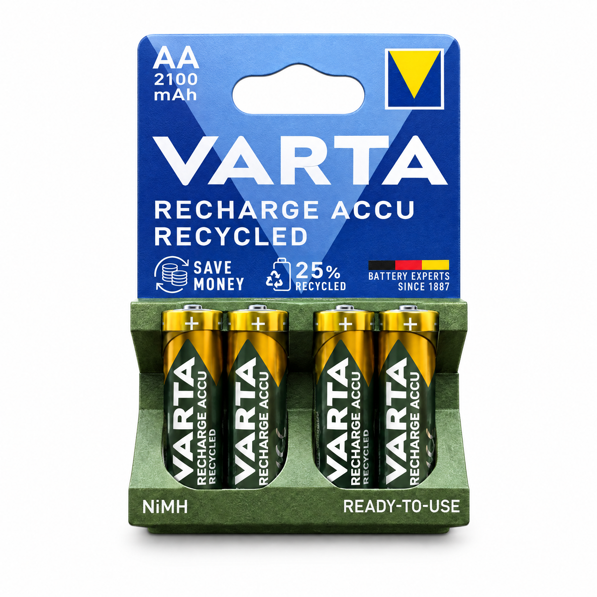 Varta Recharge Accu AA Mignon NiMH Akkus 2100mAh vorgeladen im 4er-Blister