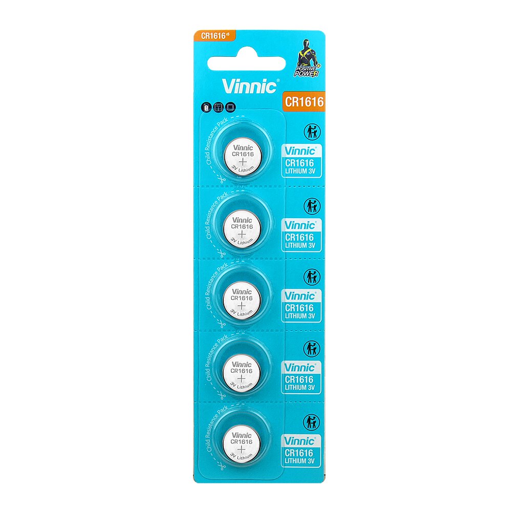 Vinnic CR1616 Lithium Knopfzellen 3V im 5er-Blister