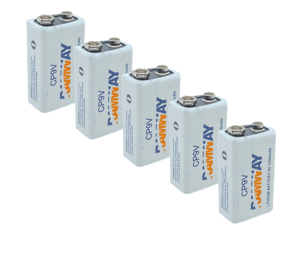 5x Feuermelder 9V Lithium Batterien für Rauchmelder / 9V Block / 6LR61 /10Jahre