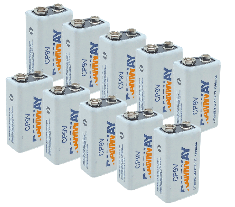 10x Feuermelder 9V Lithium Batterien für Rauchmelder / 9V Block / 6LR61 /10Jahre