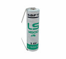 Saft LS14500 Lithium Batterie AA 3,6V 2600mAh mit Lötfahnen U-Form