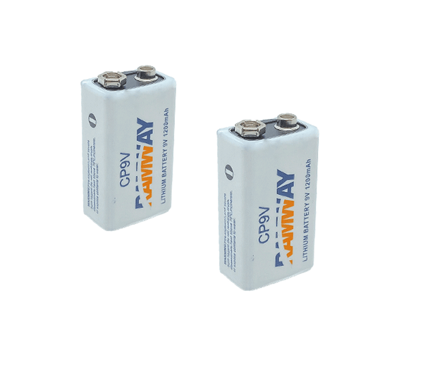 2x Feuermelder 9V Lithium Batterien für Rauchmelder / 9V Block / 6LR61 /10Jahre