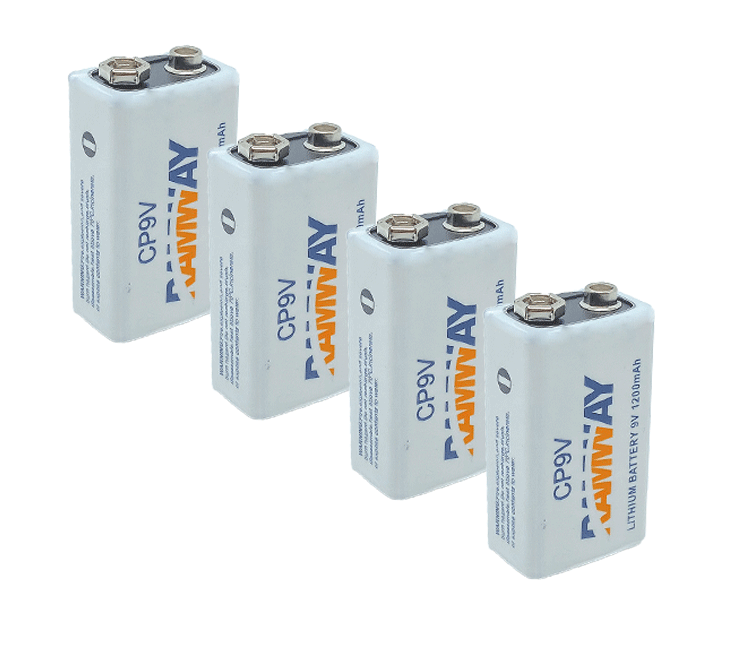 4x Feuermelder 9V Lithium Batterien für Rauchmelder / 9V Block / 6LR61 /10Jahre