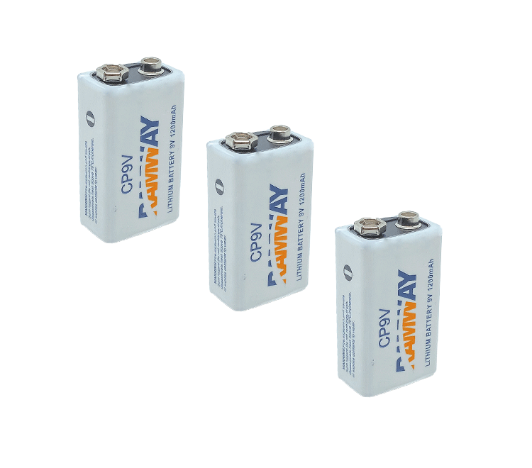 3x Feuermelder 9V Lithium Batterien für Rauchmelder / 9V Block / 6LR61 /10Jahre