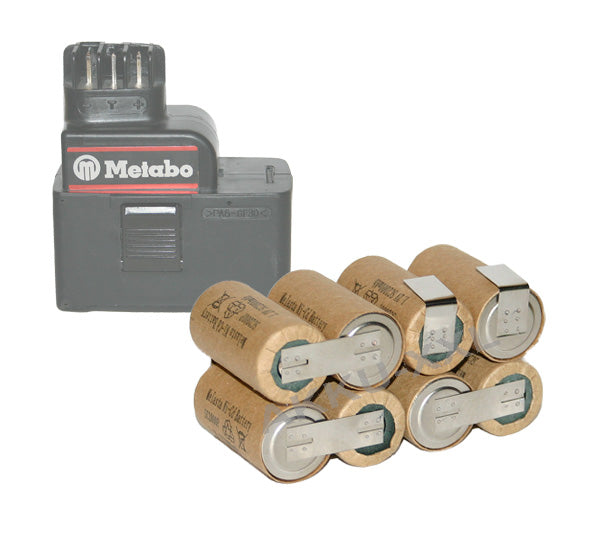 Akku für Metabo 9,6V 6.31722 L-Form Selbsteinbau